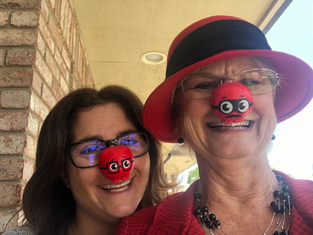 Kimberly and Rhonda at the Red Nose community event